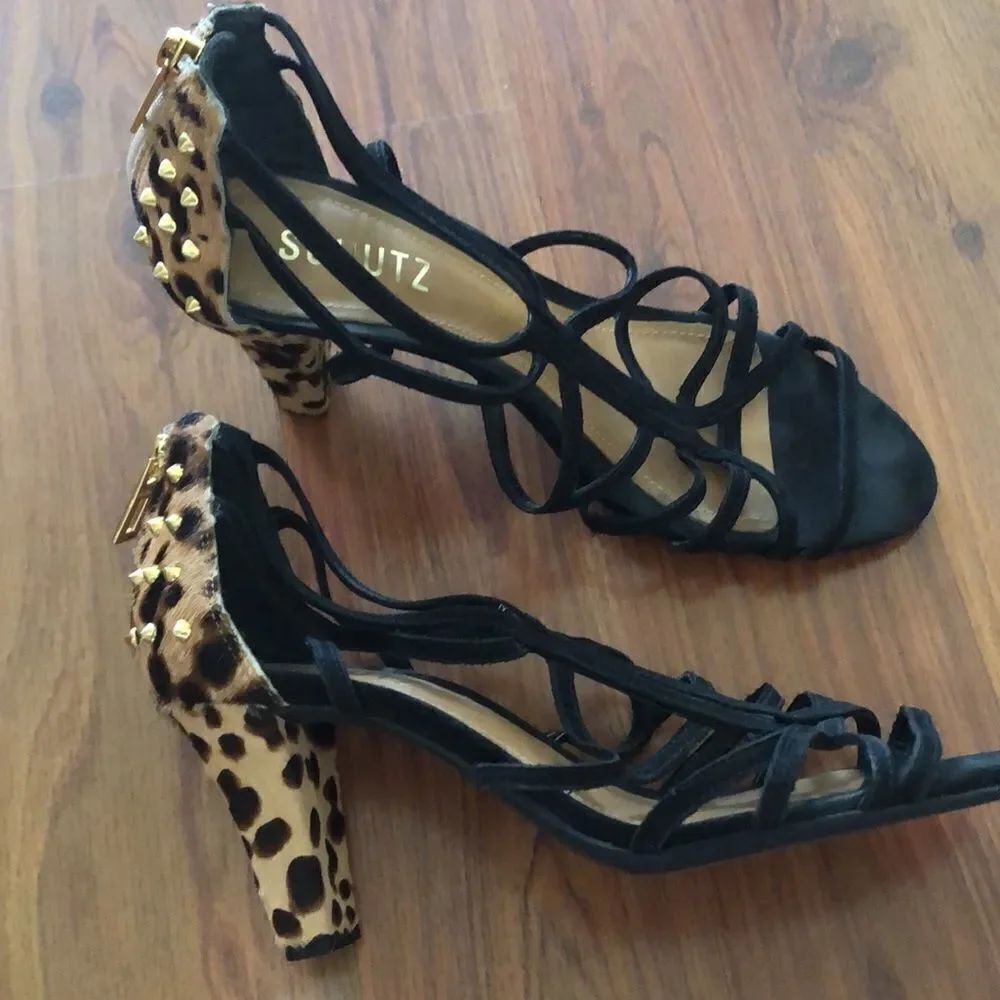 SCHULTZ Leopard studded heels Made in Brazil  7
